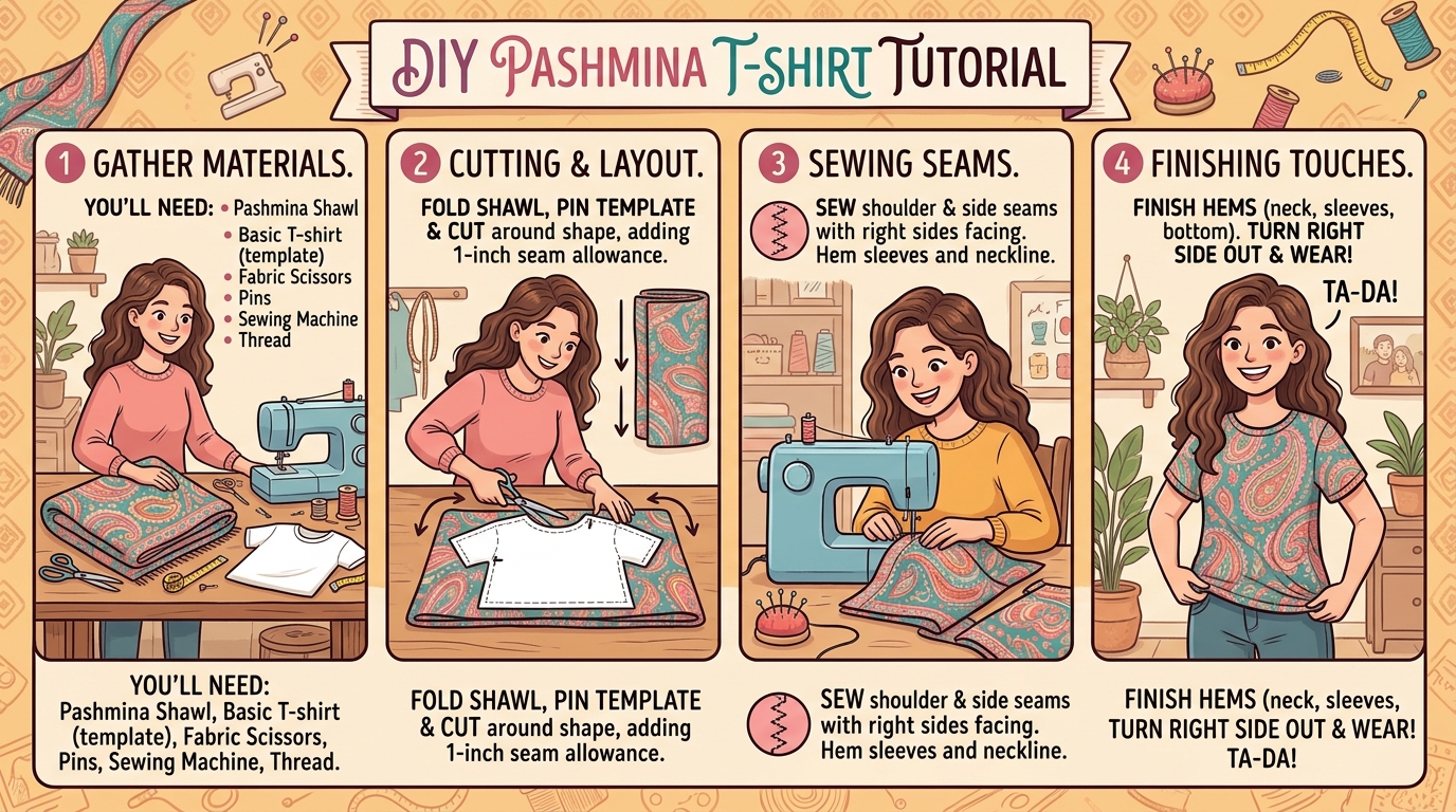 Tutorial Pashmina Kaos Sederhana dan Mudah